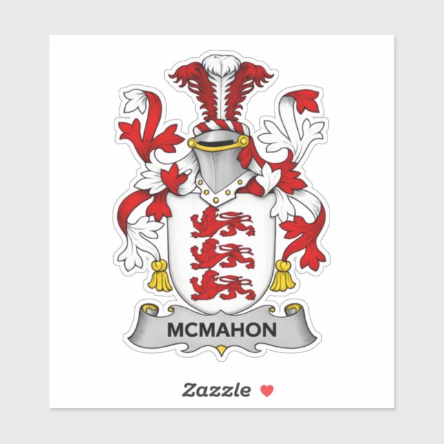McMahon Family Coat of Arms Vinyl Sticker (Feuille)