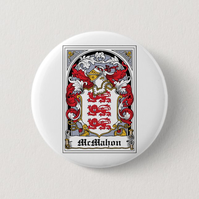 McMahon Family Crest 2 Inch Round Button (Front)