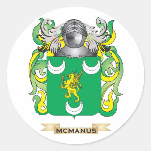 McManus Coat of Arms (Family Crest) Classic Round Sticker