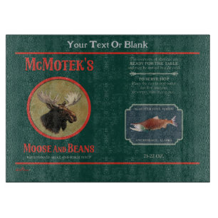 McMotek's Moose And Beans Label Cutting Board
