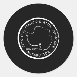 Mcmurdo Station Passport Stamp Antarctica Classic Round Sticker