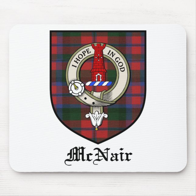 McNair Clan Crest Badge Tartan Mouse Pad (Front)