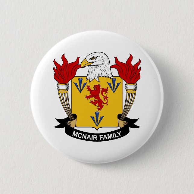 McNair Family Crest 2 Inch Round Button (Front)