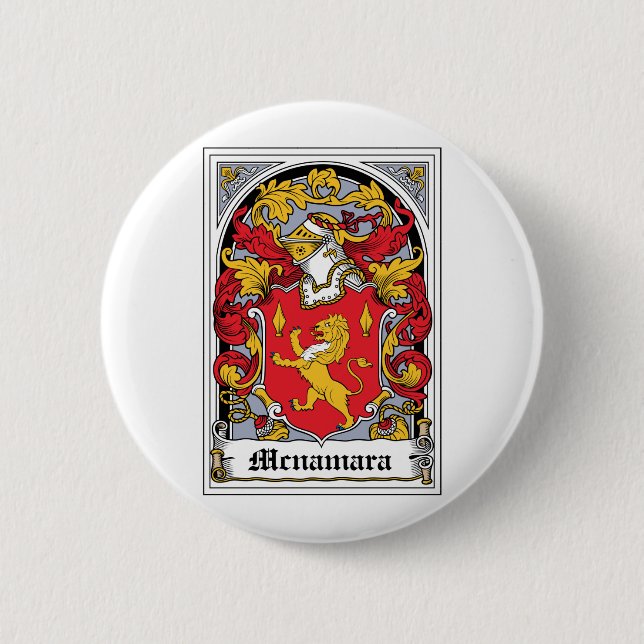 Mcnamara Family Crest 2 Inch Round Button (Front)