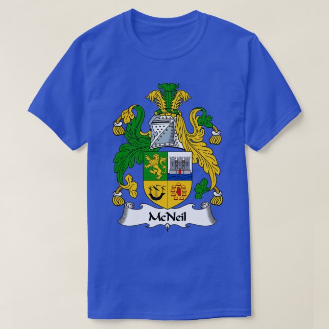 McNeil Coat of Arms McNeil Family Crest  T-Shirt (Design Front)