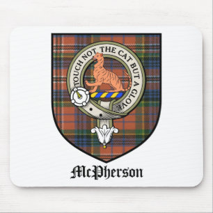 McPherson Clan Crest Badge Tartan Mouse Pad
