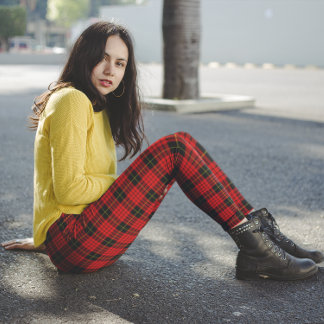McQueen Tartan Red Black Leggings