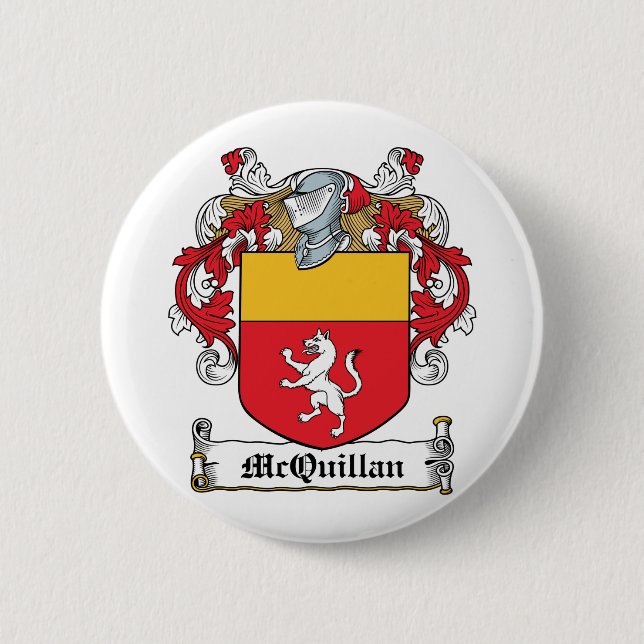 McQuillan Family Crest 2 Inch Round Button (Front)