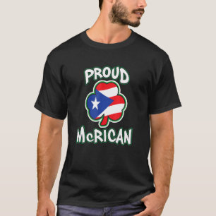 McRican Irish Puerto Rican Pride Shamrock St Patri T-Shirt