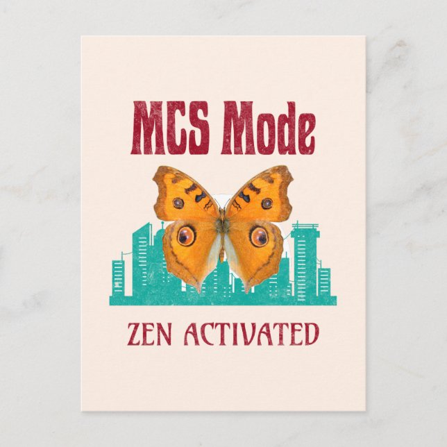 MCS Mode Zen Activated Butterfly Awareness  Descri Holiday Postcard (Front)