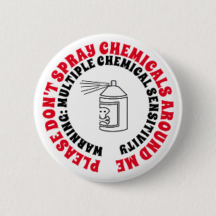 MCS Multiple Chemical Sensitivity Disorder Warning 2 Inch Round Button