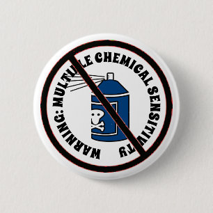 MCS Multiple Chemical Sensitivity Disorder Warning 2 Inch Round Button