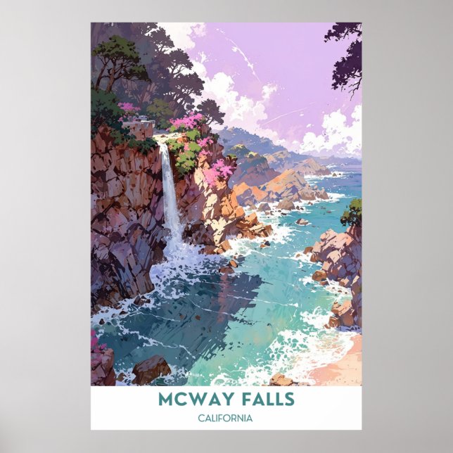 McWay Falls -  Beautiful California Landscape Poster (Front)