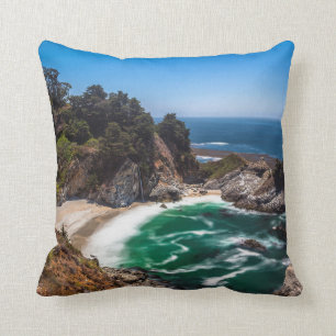 Mcway Falls in Julia Pfeiffer Burns state park Throw Pillow