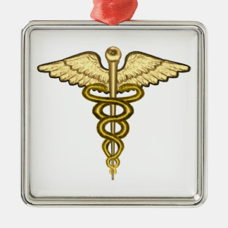 MD Caduceus Metal Ornament