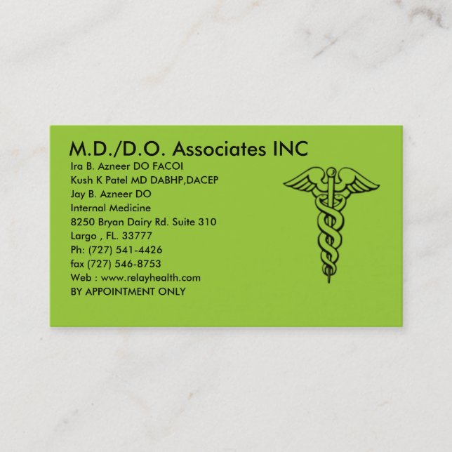 md/do associates inc card - Customized (Front)
