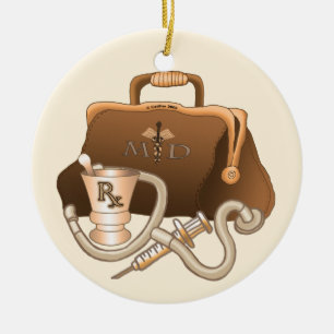 MD Doctor bag Ceramic Ornament