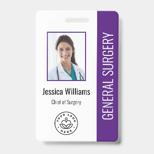 MD Doctor Hospital Medical Employee Photo ID Badge