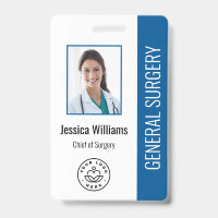 MD Doctor Hospital Medical Employee Photo ID Blue