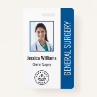 MD Doctor Hospital Medical Employee Photo ID Blue