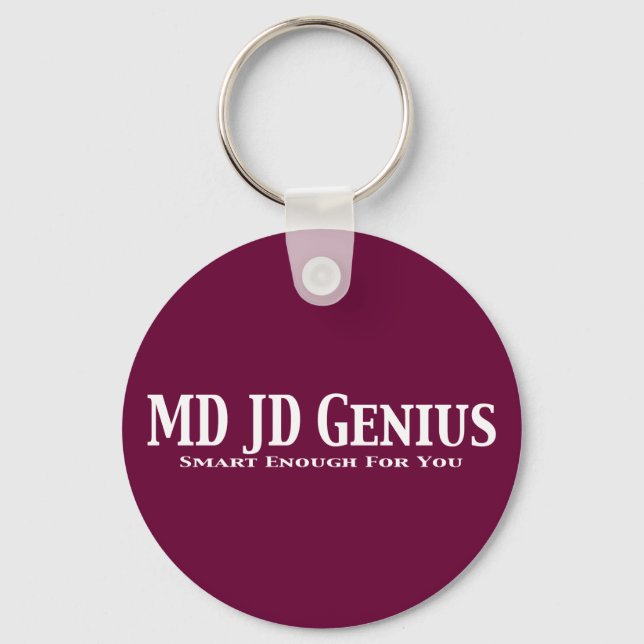 MD JD Genius Gifts Keychain (Front)
