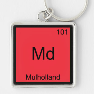 Md - Mulholland Funny Chemistry Element Symbol Tee Keychain