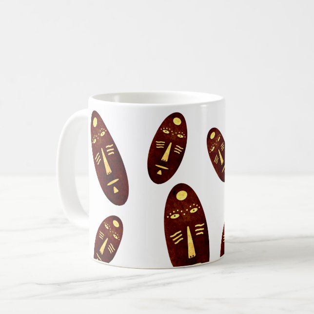 Mdern Abstract African indigene face art Coffee Mug (Front Left)