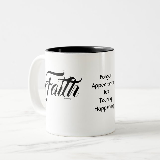 MDILLONDESIGNS.COM presents #FAITH Two-Tone Coffee Mug (Front Left)