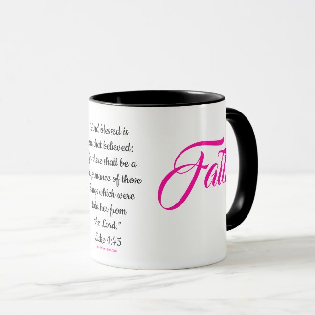 MDILLONDESIGNS.COM Woman of #FAITH Mugs (Front Right)