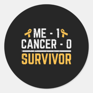 Me 1 Childhood Cancer 0 Survivor Awareness Boys Gi Classic Round Sticker