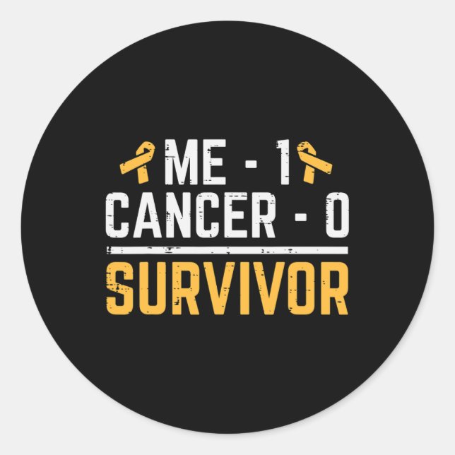 Me 1 Childhood Cancer 0 Survivor Awareness Boys Gi Classic Round Sticker (Front)