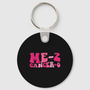 Me 2 Cancer 0 I Beat Cancer Twice Groovy Retro Sur Keychain