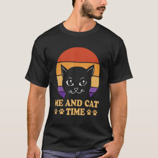 Me and Cat Time Cat Lover Hobby Kitten Pastime Cat T-Shirt
