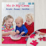 Me and My Crew Personalized Kids Photo Jigsaw Puzzle<br><div class="desc">Personalized photo jigsaw puzzle for toddlers. The photo template is set up for you to add one of your favourite pictures, which will be displayed in portrait format. Your photo has a custom text overlay in cute and quirkly lettering. The sample wording reads "My & My Crew [name(s)]" and, of...</div>