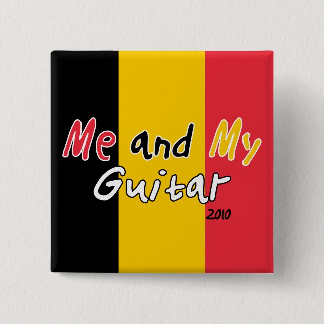 Me and My Guitar 2 Inch Square Button (Front)