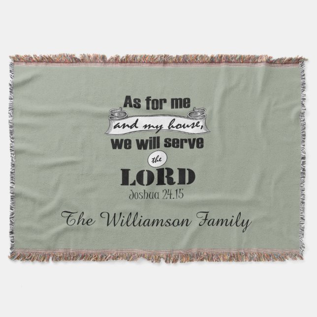 Me and My House Verse with Family Name Throw Blanket (Front)