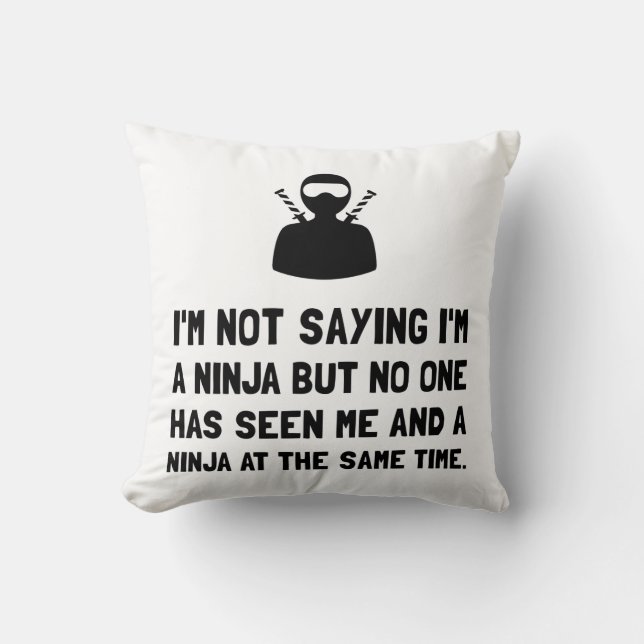Me And Ninja Throw Pillow (Front)