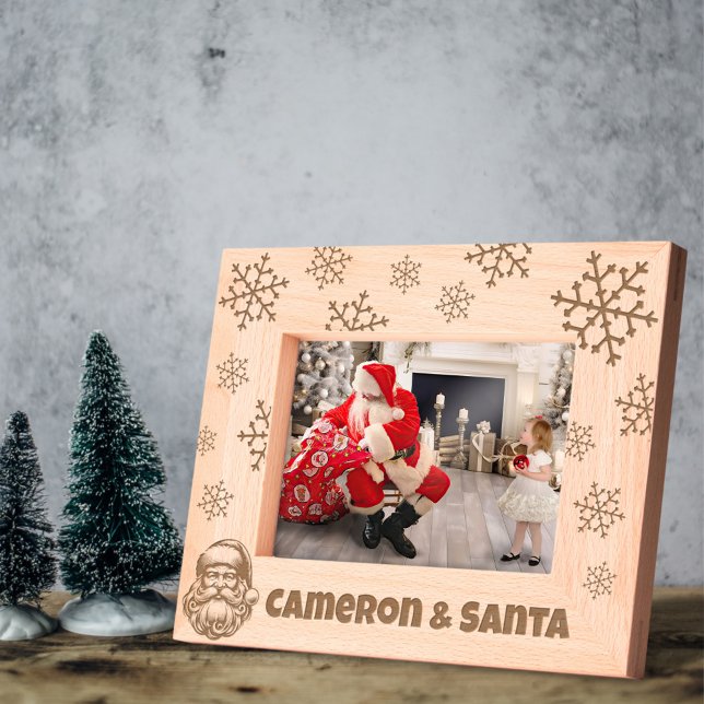 Me and Santa Claus Snowflake Custom Name Etched Frames (Creator Uploaded)