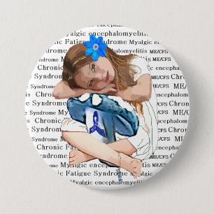 ME/CFS Awareness "Girl of Hope" 3 Inch Round Button