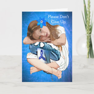 ME/CFS  Blue Awareness Ribbon and Girl Card