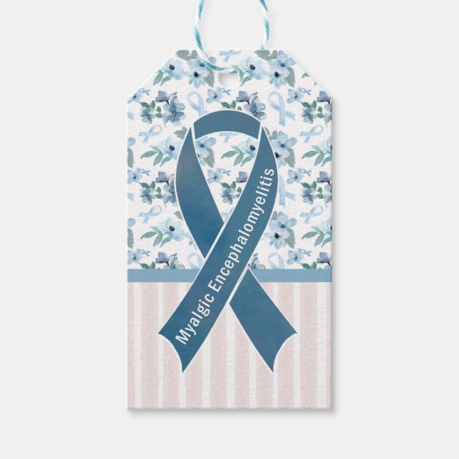 Me/CFS Blue Ribbon Awareness tag (Front)