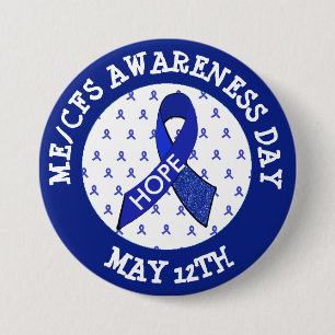 ME/CFS Syndrome Awareness Day May 12 Ribbon Button