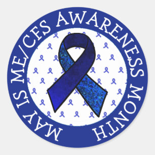 ME/CFS Syndrome Awareness Ribbon  Classic Round Sticker