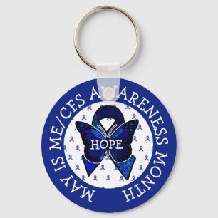 ME/CFS Syndrome Awareness Ribbon  Keychain