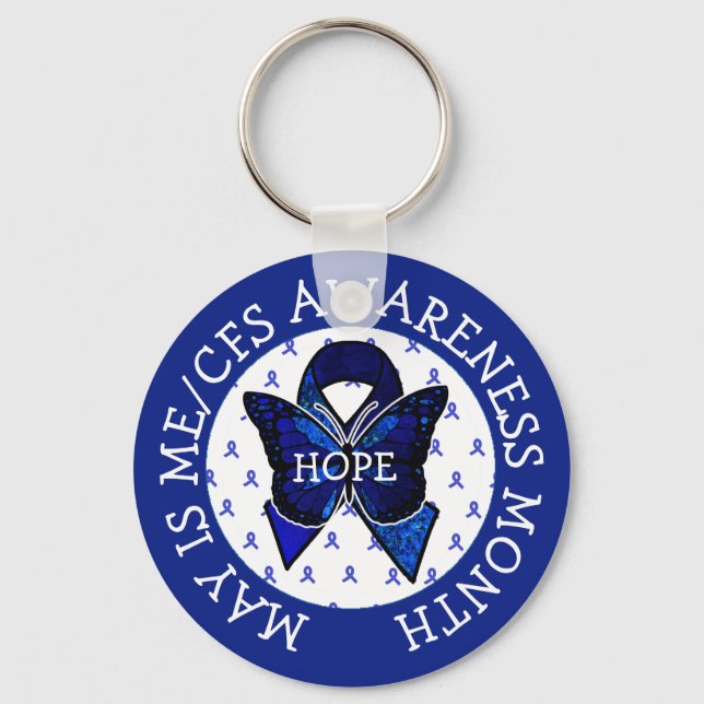 ME/CFS Syndrome Awareness Ribbon  Keychain (Front)