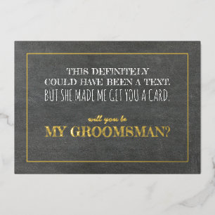 Me Fait Vous Obtenir Carte Drôle Groomsman Proposi