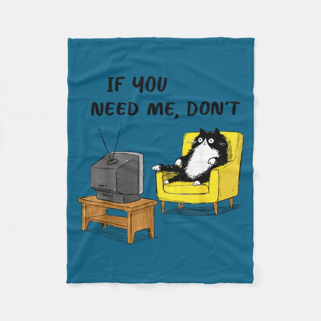 Me Funny If Need Don' Black Cat Fleece Blanket (Front)