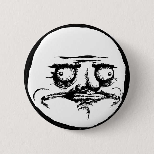 Me Gusta Face 2 Inch Round Button (Front)