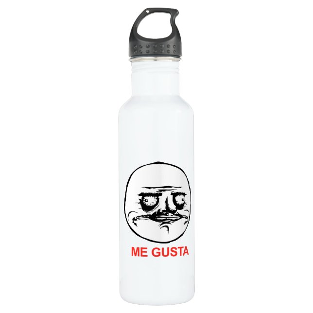Me Gusta Face Meme 710 Ml Water Bottle (Front)