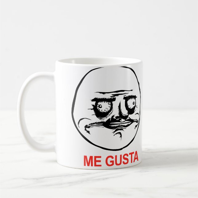 Me Gusta Face Meme Coffee Mug (Left)
